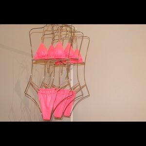 Hot pink and nude bikini